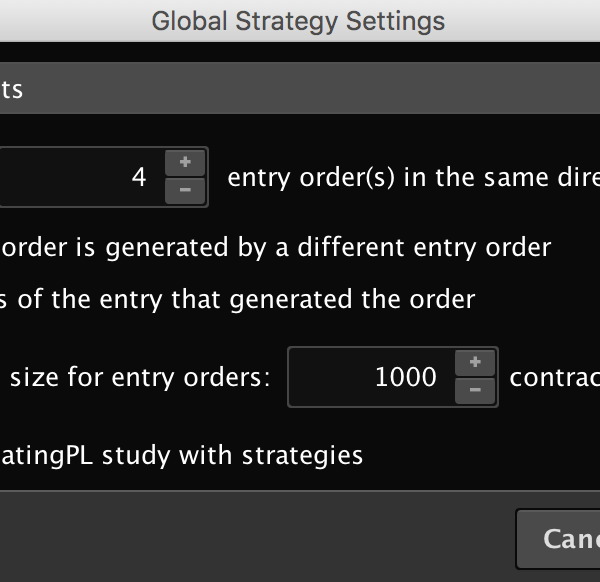 Connors TPS high probability ETF trading strategy for ThinkOrSwim - global settings