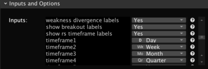 Thinkorswim Relative Strength Divergence Signals - Settings 2