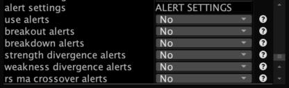 Thinkorswim Relative Strength Divergence Signals - Settings 5