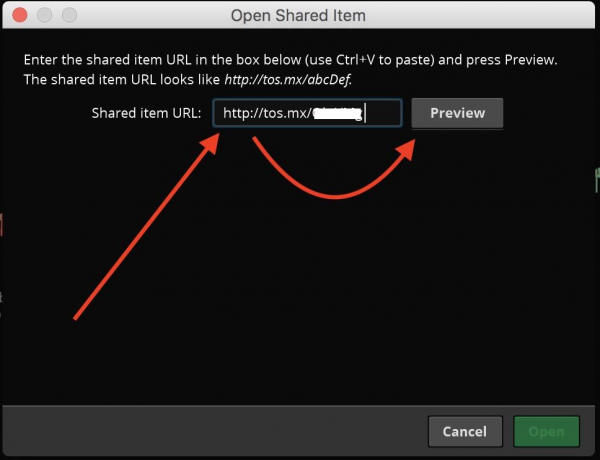install thinkorswim indicators by copying sharing links step 2