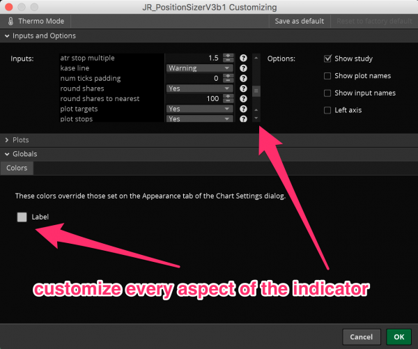 thinkorswim position sizer - options & settings 3